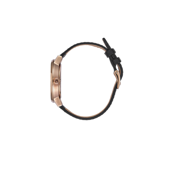 Nixon Kensington Leather Watch Rose/Gold/Black