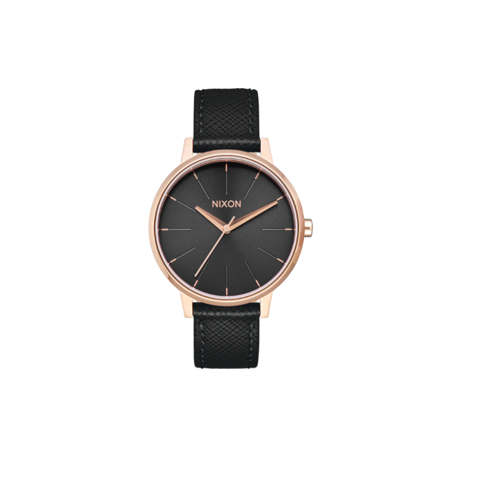 Nixon Kensington Leather Watch Rose/Gold/Black
