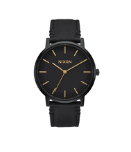 Charger l&#39;image dans la galerie, Montre Nixon Porter leather Black Gold
