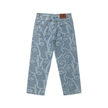 Load image into Gallery viewer, Pantalon Hélas Dieu Grec Denim
